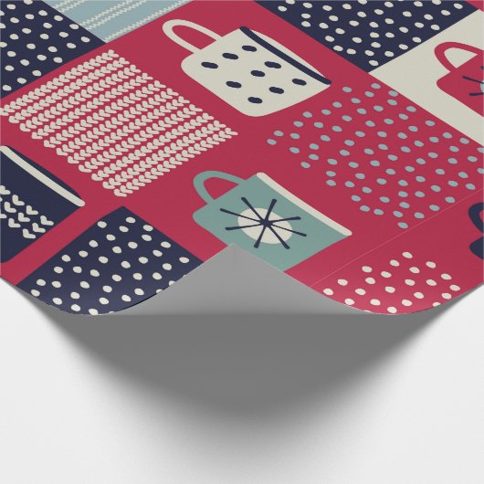 naadloos patroon, patchwork met handbegeleide beke cadeaupapier (Hoek)