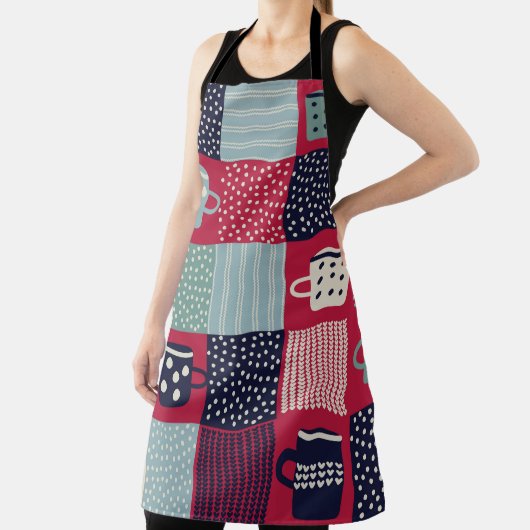 naadloos patroon, patchwork met handbegeleide beke schort (Insitu)