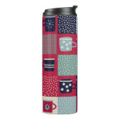 naadloos patroon, patchwork met handbegeleide beke thermosbeker (Gedraaid links)