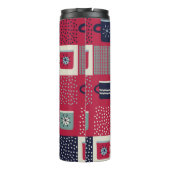 naadloos patroon, patchwork met handbegeleide beke thermosbeker (Achterkant)