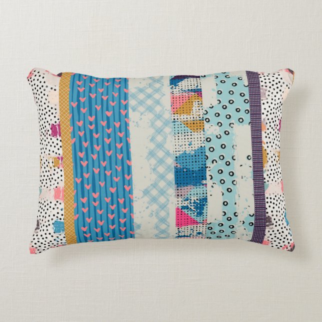 Naadloos patroon, patchwork tegels. accent kussen (Voorkant)
