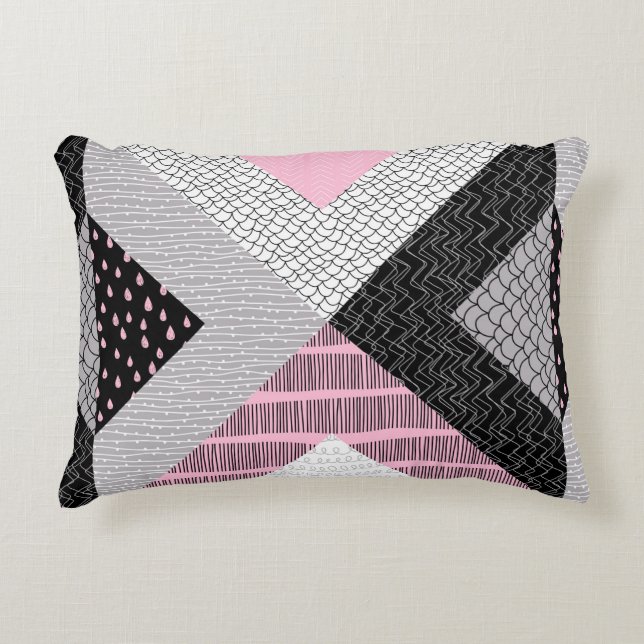 Naadloos patroon, patchwork tegels. Bevriezing Accent Kussen (Voorkant)