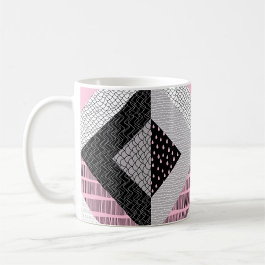 Naadloos patroon, patchwork tegels. Bevriezing Koffiemok (Links)