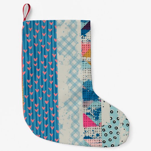 Naadloos patroon, patchwork tegels. kleine kerstsok (Voorkant)