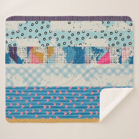 Naadloos patroon, patchwork tegels. sherpa deken (Voorkant (horizontaal))