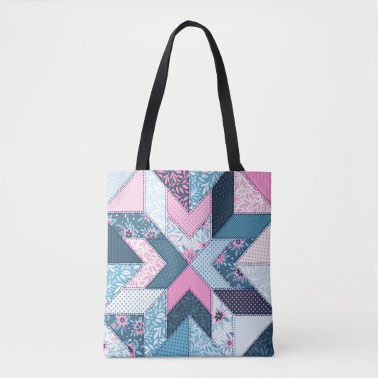 Naadloos patroon. Patchwork. Tote Bag (Voorkant)