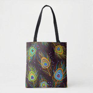 Naadloos patroon "Peacockveren" Tote Bag