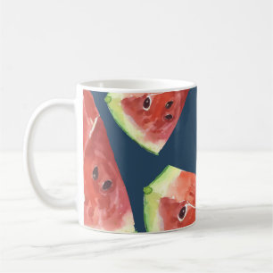 Naadloos patroon. Plakken van waterverf watermeloe Koffiemok