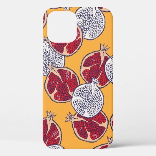 Naadloos patroon. Pomegranaat hand getekend. Case-Mate iPhone Case (Achterkant)