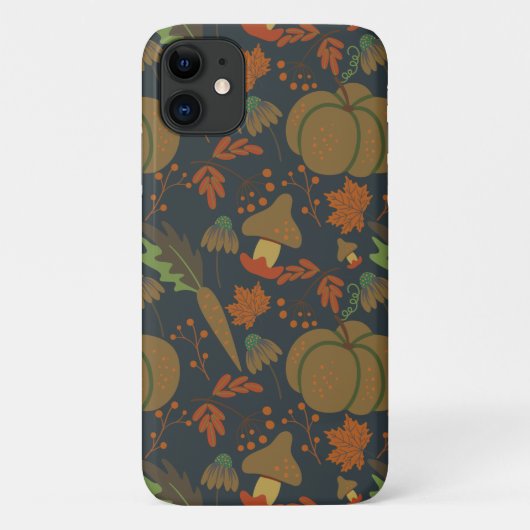 Naadloos patroon Pumpkin & wortel, donkere achterg Case-Mate iPhone Case (Achterkant)