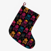 Naadloos Patroon Rebellende Punk Rock Teddies Grote Kerstsok (Voorkant (Hangend))