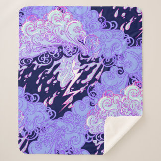 Naadloos patroon. Retrostijl krullende decoratie Sherpa Deken