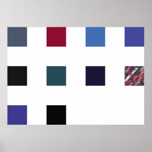 Naadloos patroon. Schuif penseelstreken en -elemen Poster