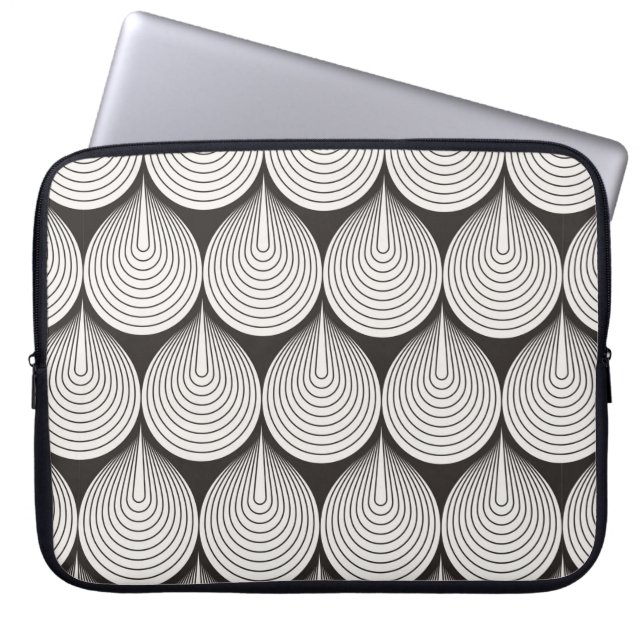 Naadloos patroon. Stijlvolle monochrome versiering Laptop Sleeve (Voorkant)