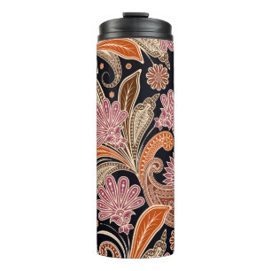 Naadloos Patroon Traditioneel Paisley Ontwerp Thermosbeker