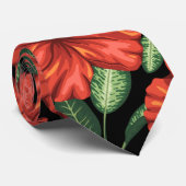 Naadloos patroon Tropische rode bloemen groene bla Stropdas (Opgerold)