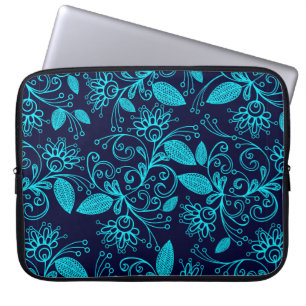 Naadloos patroon van abstracte blauwe kleur op de  laptop sleeve