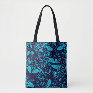Naadloos patroon van abstracte blauwe kleur op de  tote bag
