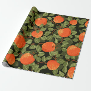 Naadloos patroon van appels met groene bladeren me cadeaupapier