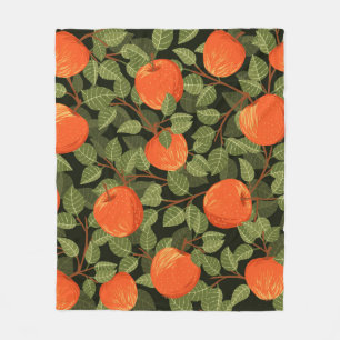 Naadloos patroon van appels met groene bladeren me fleece deken