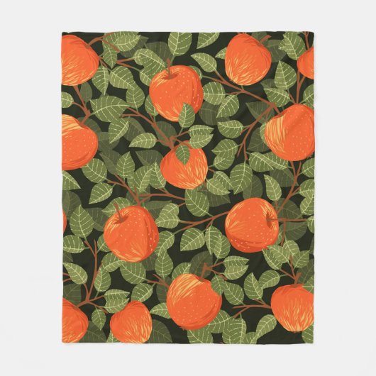 Naadloos patroon van appels met groene bladeren me fleece deken (Voorkant)
