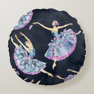Naadloos patroon van balletdansers, waterverf pai rond kussen