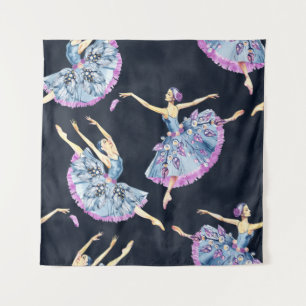 Naadloos patroon van balletdansers, waterverf pai wandkleed