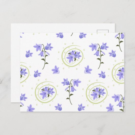 Naadloos patroon van Bellflower Briefkaart (Voorkant / Achterkant)