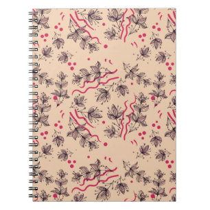 Naadloos patroon van bloemen en bladeren. Floral Notitieboek