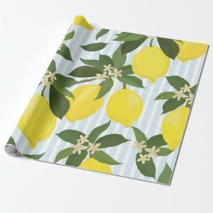 Naadloos  patroon van citrusvruchten op witte acht cadeaupapier