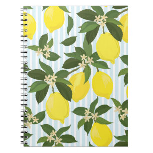 Naadloos  patroon van citrusvruchten op witte acht notitieboek