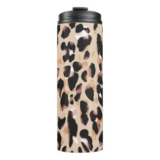 Naadloos patroon van de luipaard thermosbeker