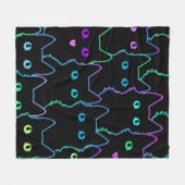 naadloos patroon van een kat-silhouettespatroon, z fleece deken (Voorkant (Horizontaal))