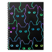 naadloos patroon van een kat-silhouettespatroon, z notitieboek (Voorkant)