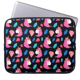 Naadloos patroon van een magische eenhoorn met mul laptop sleeve
