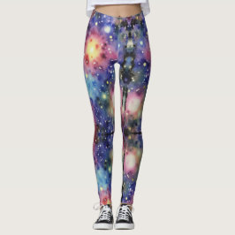 Naadloos patroon van een sterrenstelsel leggings