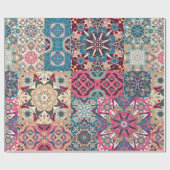 Naadloos patroon van florale patchwork.  controleu cadeaupapier (Vlak)