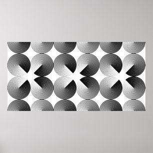 Naadloos patroon van gevouwen cirkels poster