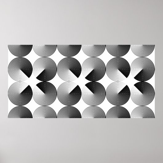 Naadloos patroon van gevouwen cirkels poster (Voorkant)