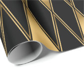 Naadloos patroon van goud en zwarte vormen cadeaupapier (Rol Hoek)