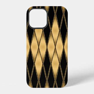 Naadloos patroon van goud en zwarte vormen iPhone 12 hoesje