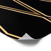 Naadloos patroon van goud en zwarte vormen poster (Hoek)