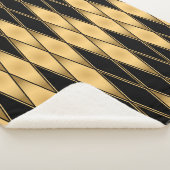 Naadloos patroon van goud en zwarte vormen sherpa deken (3/4)