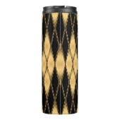 Naadloos patroon van goud en zwarte vormen thermosbeker (Achterkant)