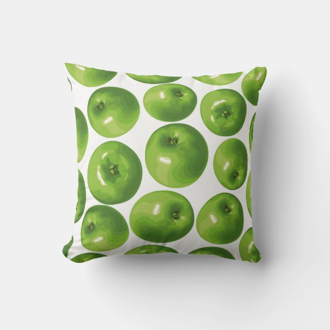 Naadloos patroon van groene appel kussen (Voorkant)