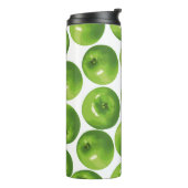 Naadloos patroon van groene appel thermosbeker (Gedraaid links)