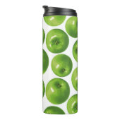 Naadloos patroon van groene appel thermosbeker (Geroteerd rechts)