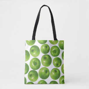 Naadloos patroon van groene appel tote bag