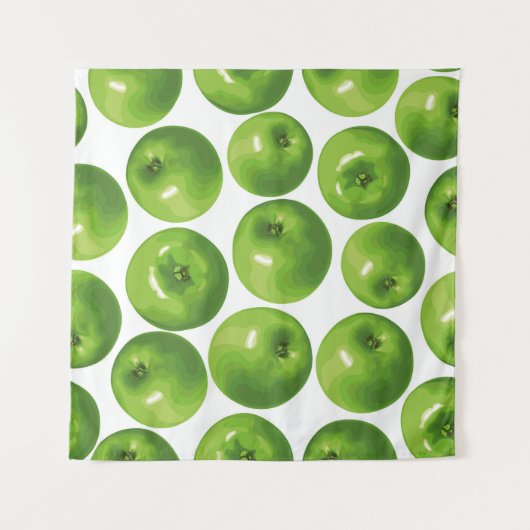 Naadloos patroon van groene appel wandkleed (Voorkant)