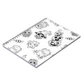 Naadloos patroon van halloween-iconen met handteke notitieboek (Linkerzijde)